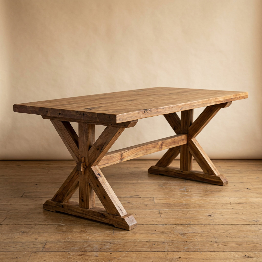Wren X-Base Rustic Table